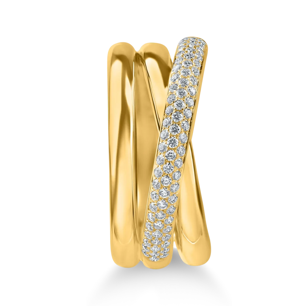 Inel din aur galben cu diamante de 0.3ct - imagine 2