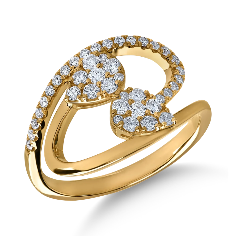 Inel din aur galben cu diamante de 0.487ct