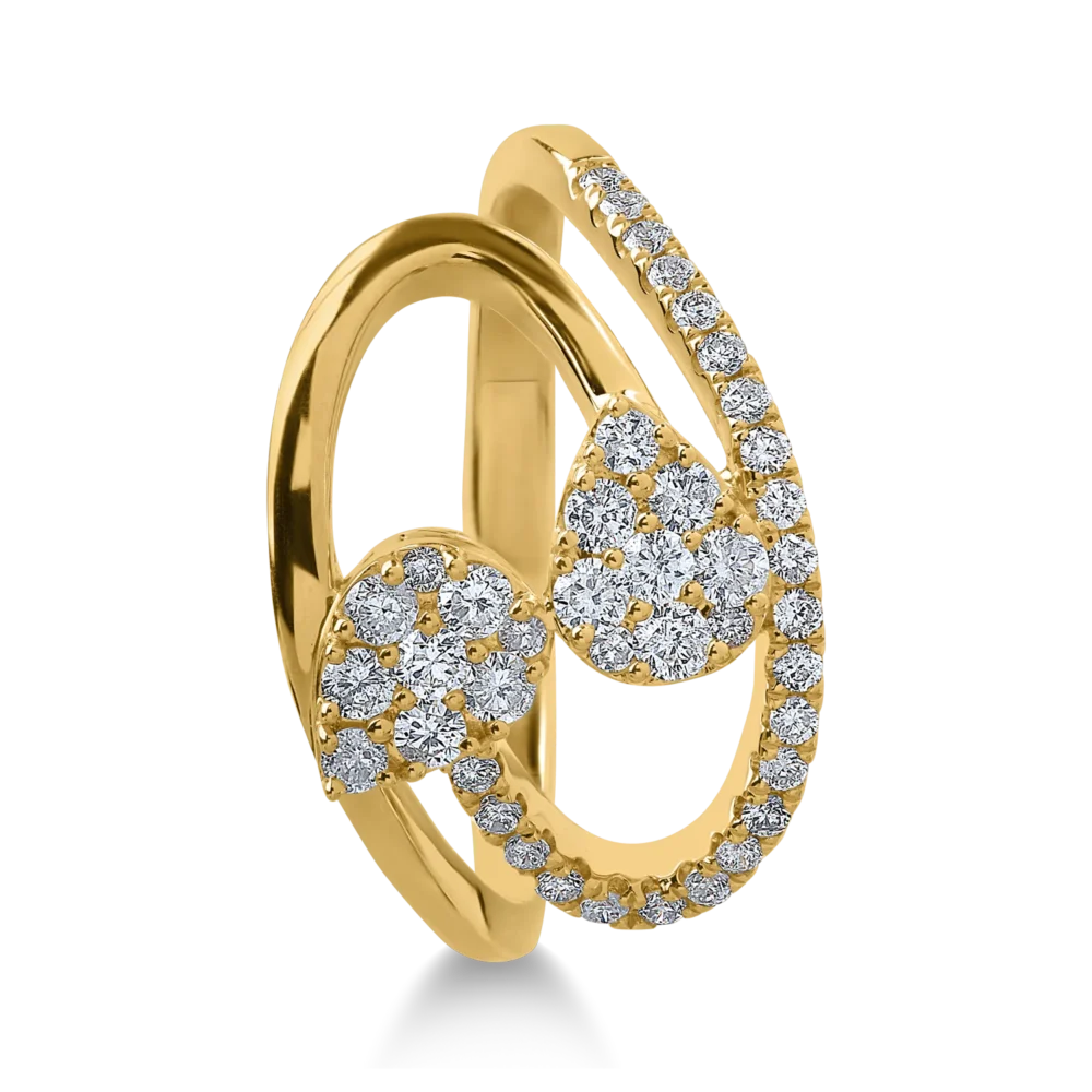 Inel din aur galben cu diamante de 0.487ct - imagine 2