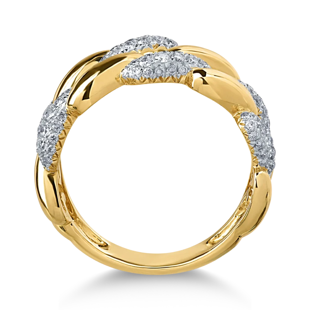 Inel din aur galben cu diamante de 0.65ct - imagine 2