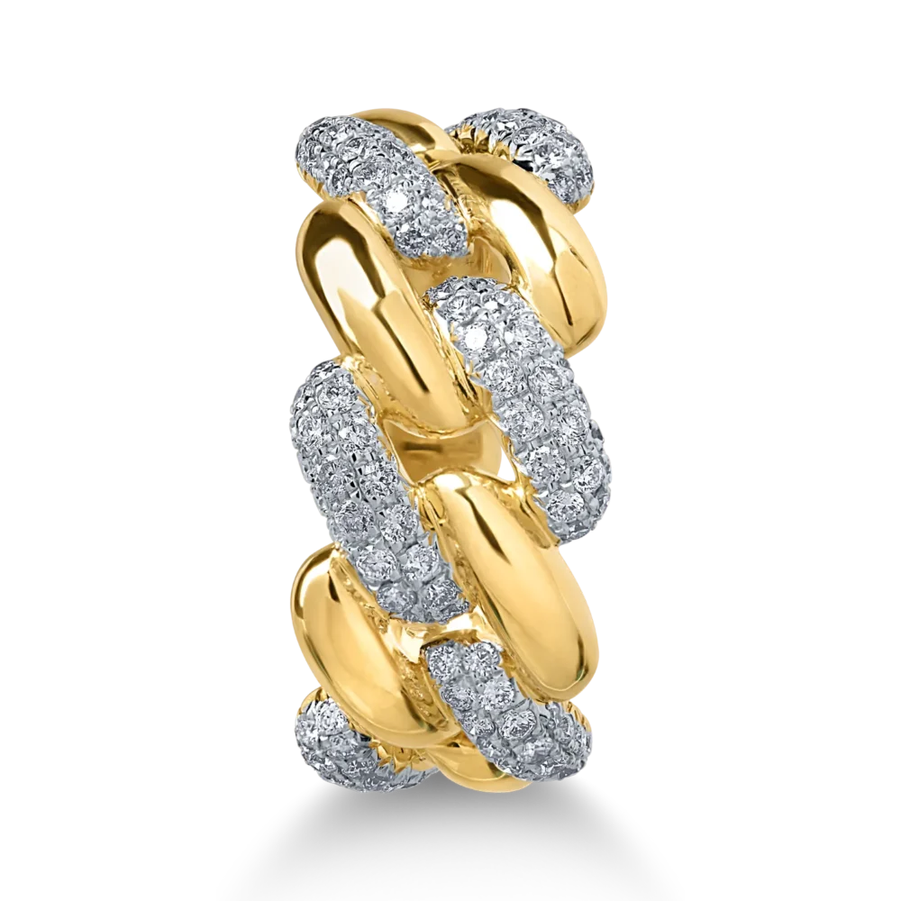 Inel din aur galben cu diamante de 0.65ct - imagine 3