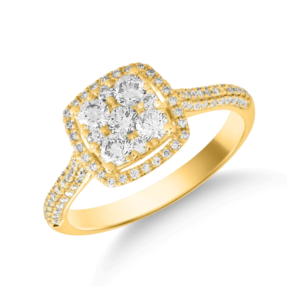 Inel din aur galben cu diamante de 0.61ct