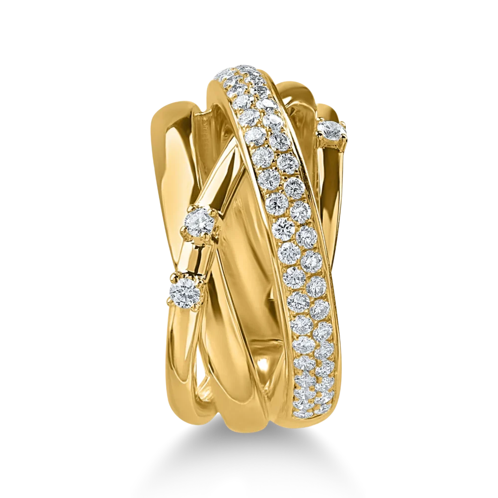 Inel din aur galben cu diamante de 0.7ct - imagine 2