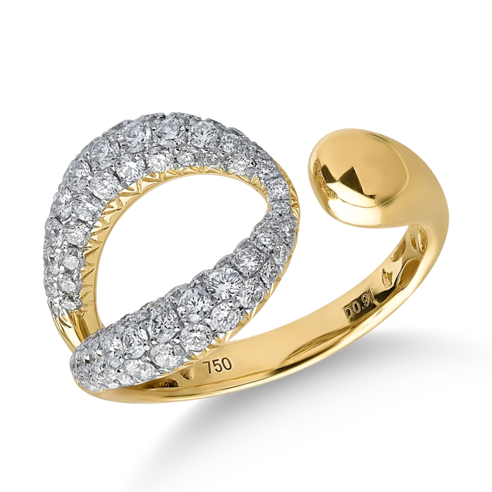 Inel din aur galben cu diamante de 0.91ct