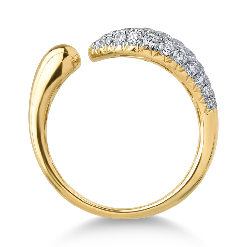 Inel din aur galben cu diamante de 0.91ct - imagine 2