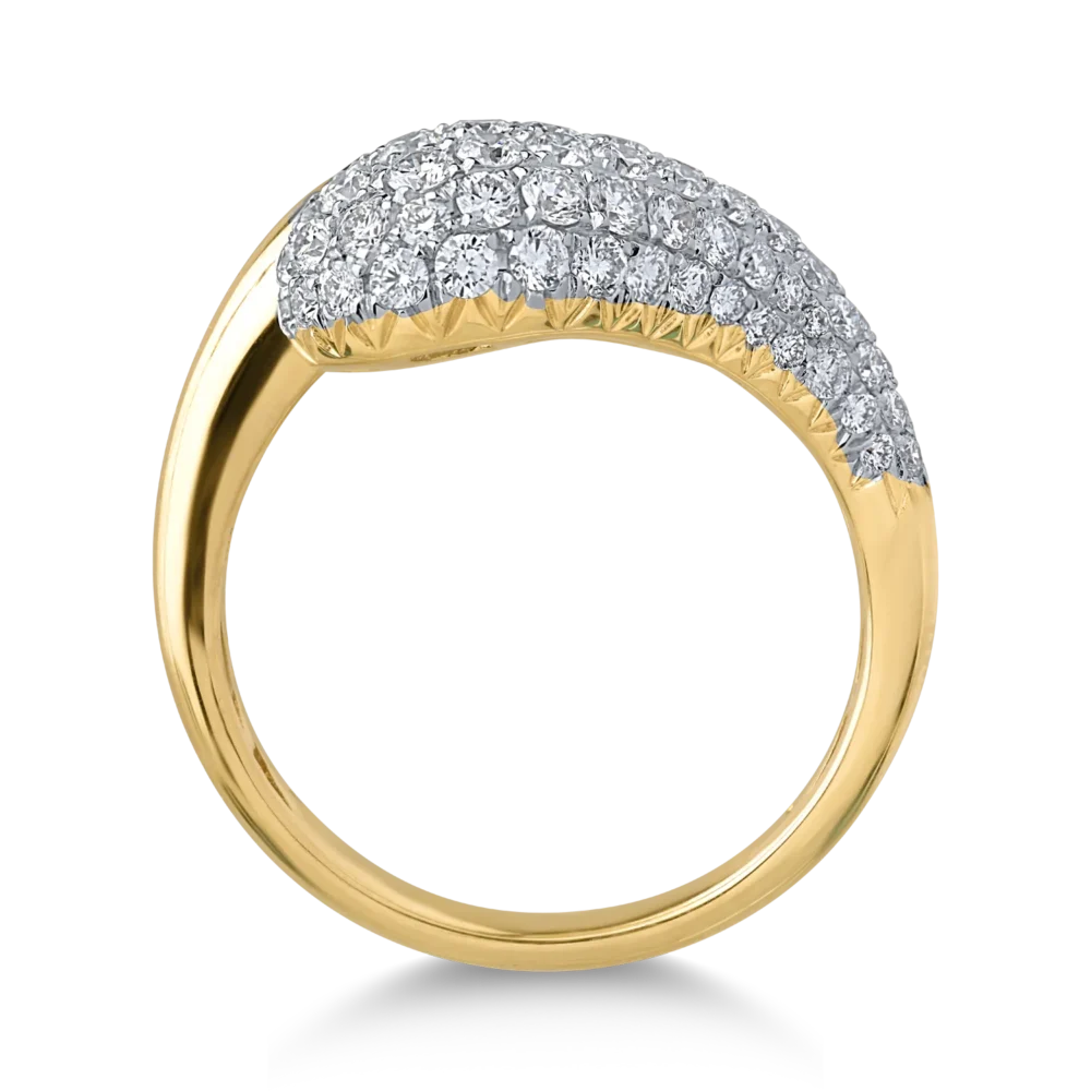 Inel din aur galben cu diamante de 1.15ct - imagine 2