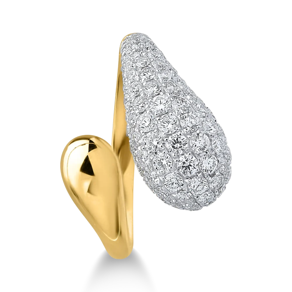 Inel din aur galben cu diamante de 1.15ct - imagine 3