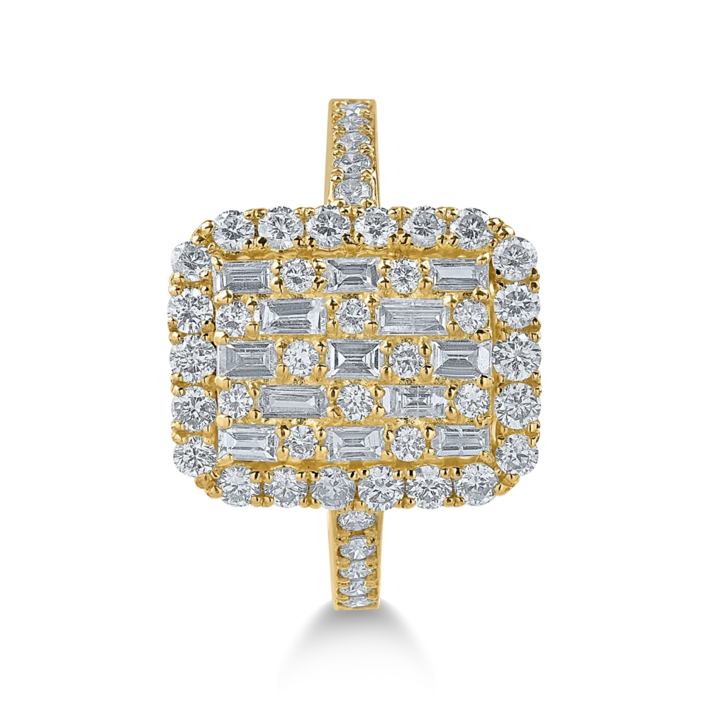 Inel din aur galben cu diamante de 1ct - imagine 2