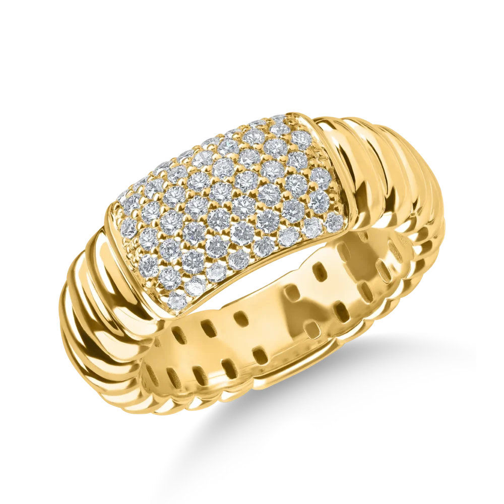 Inel din aur galben cu diamante microsetting de 0.5ct