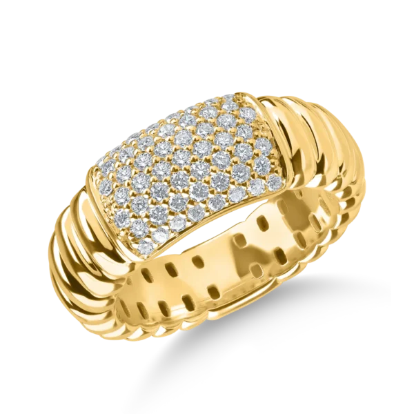 Inel din aur galben cu diamante microsetting de 0.5ct