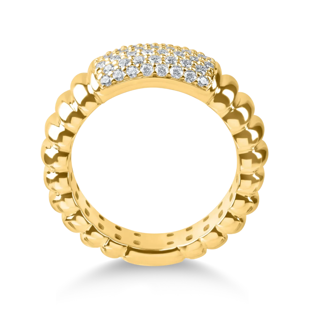 Inel din aur galben cu diamante microsetting de 0.5ct - imagine 2