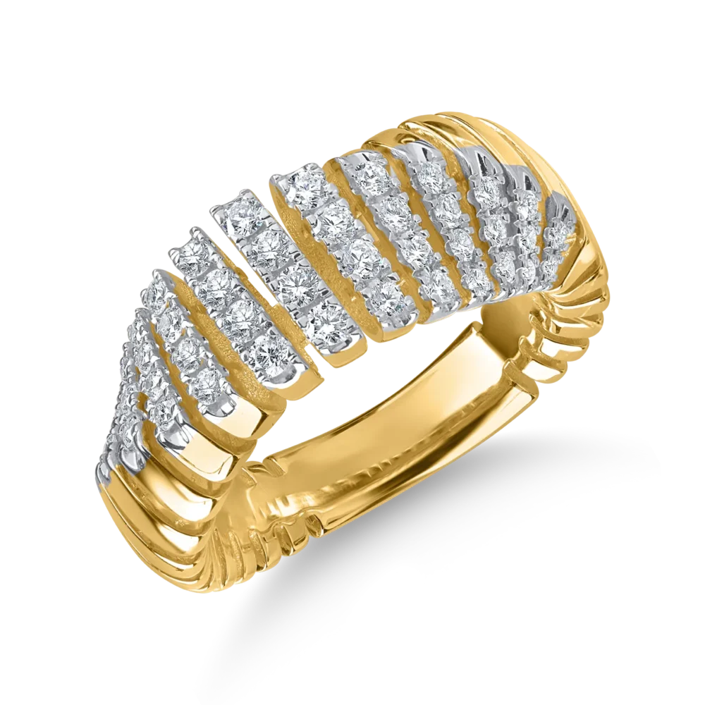 Inel din aur galben cu diamante microsetting de 0.6ct