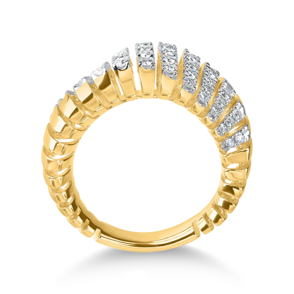 Inel din aur galben cu diamante microsetting de 0.6ct - imagine 2