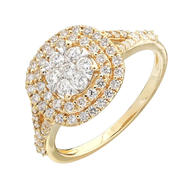 Inel din aur galben cu diamante microsetting de 0.7ct