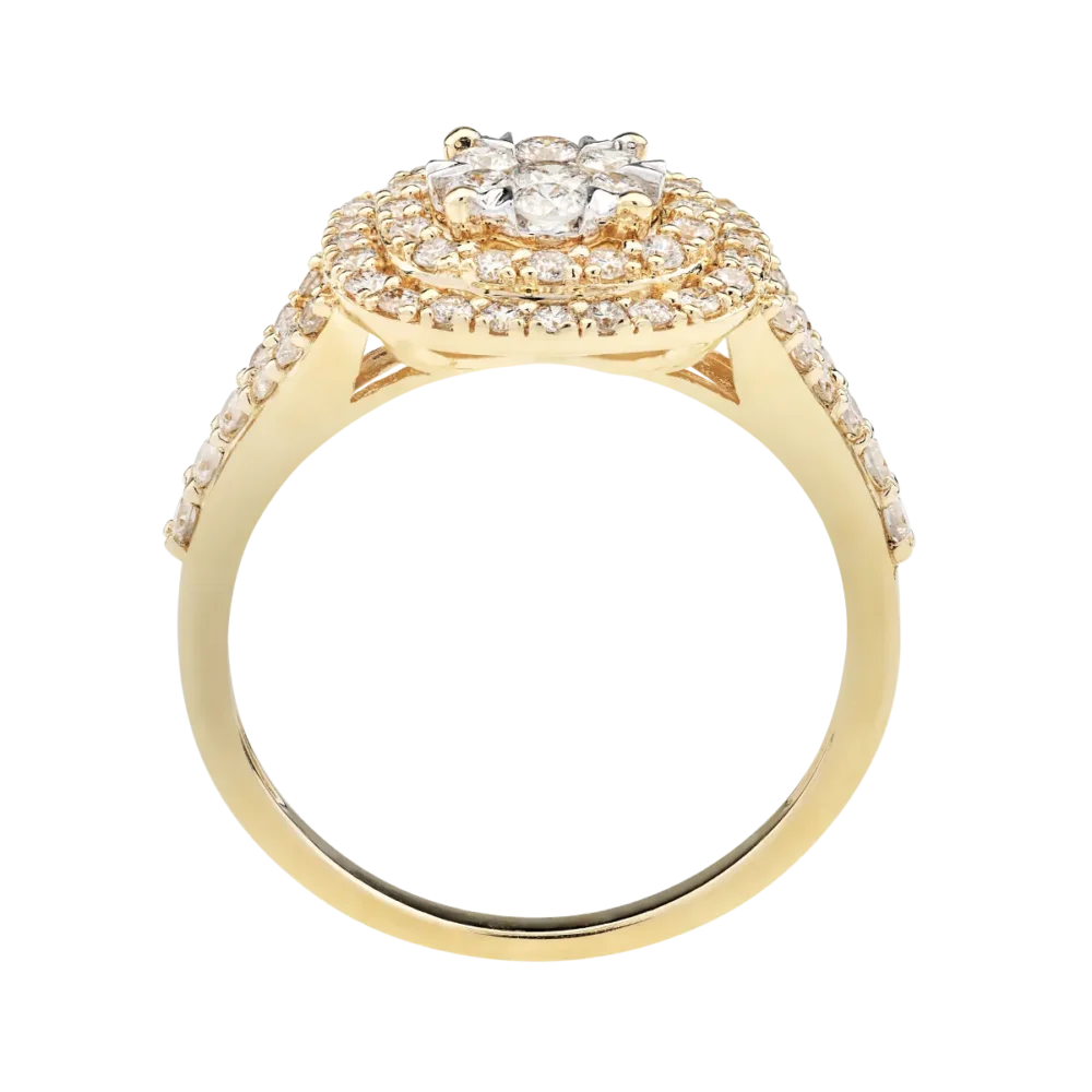 Inel din aur galben cu diamante microsetting de 0.7ct - imagine 2