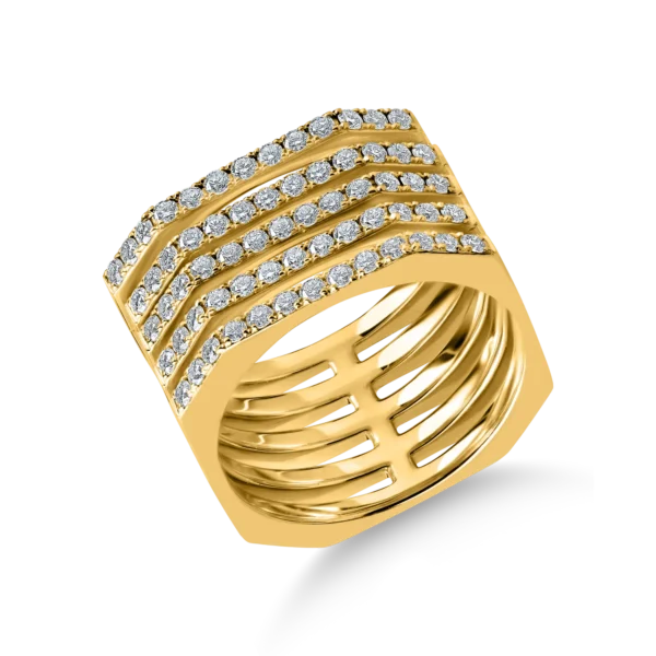 Inel din aur galben cu diamante microsetting de 0.8ct