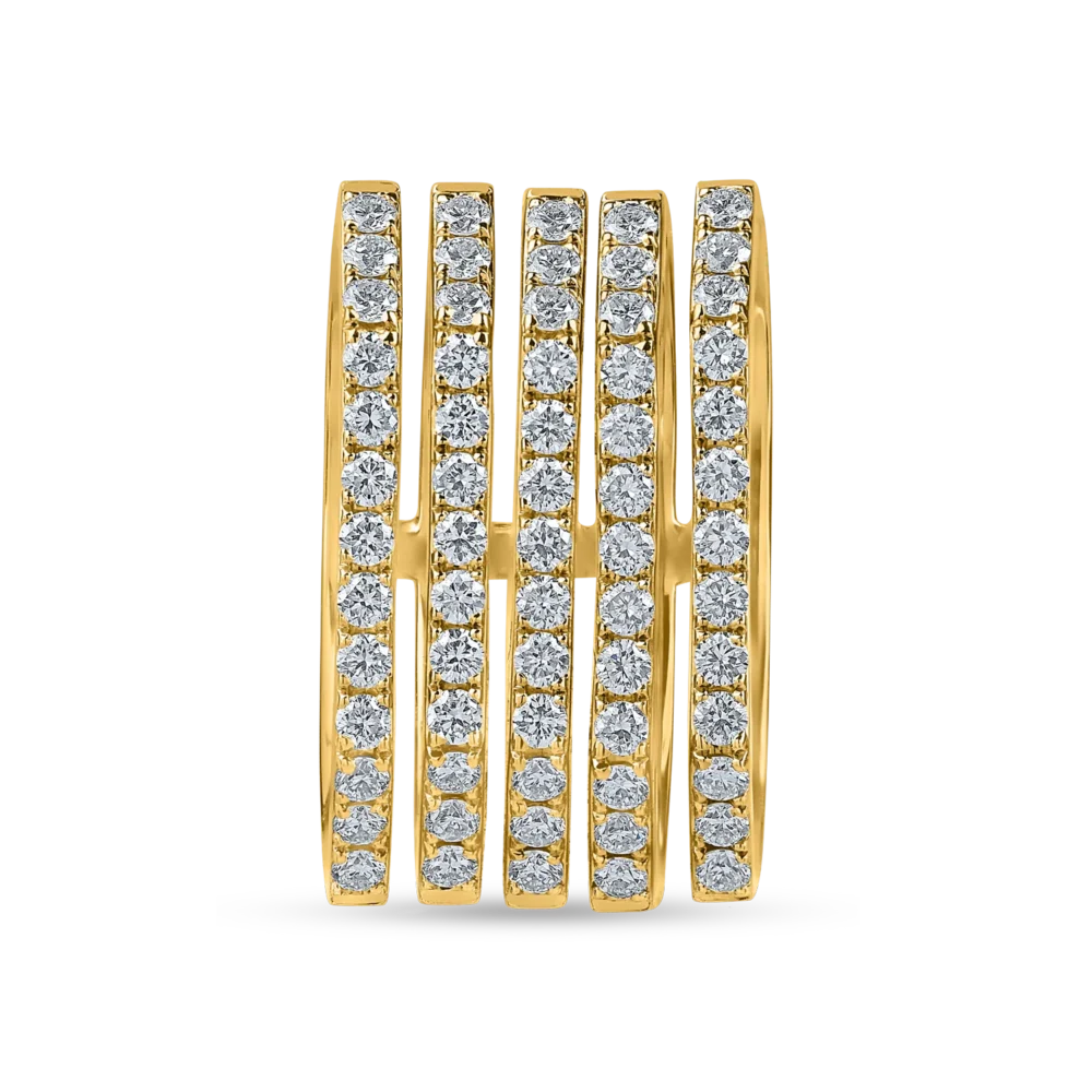 Inel din aur galben cu diamante microsetting de 0.8ct - imagine 2