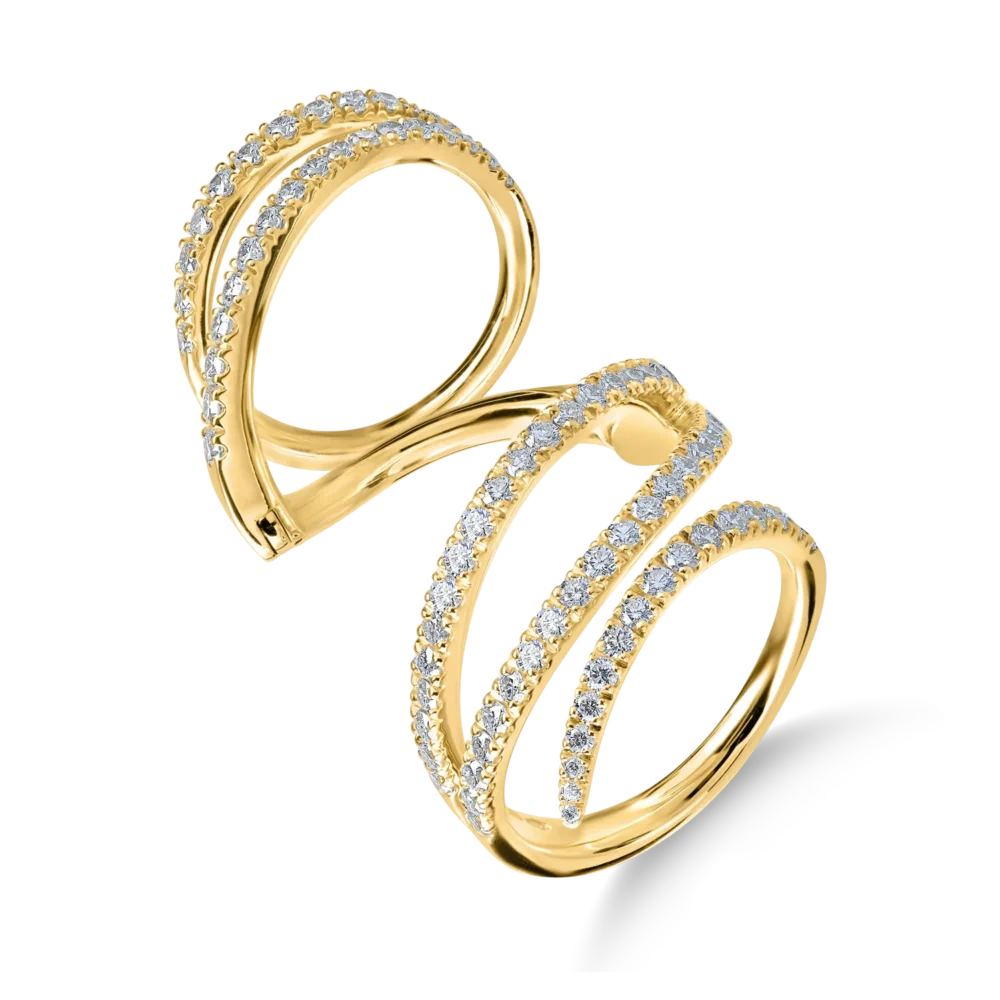 Inel din aur galben cu diamante microsetting de 1.5ct