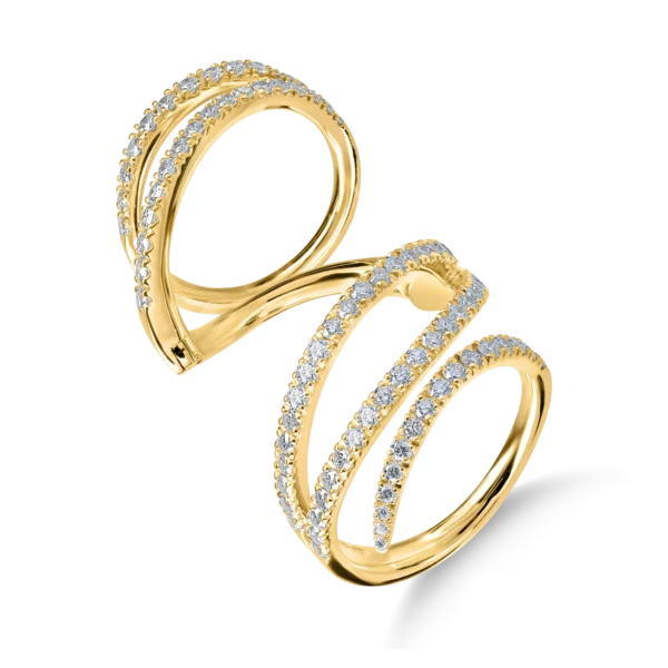 Inel din aur galben cu diamante microsetting de 1.5ct