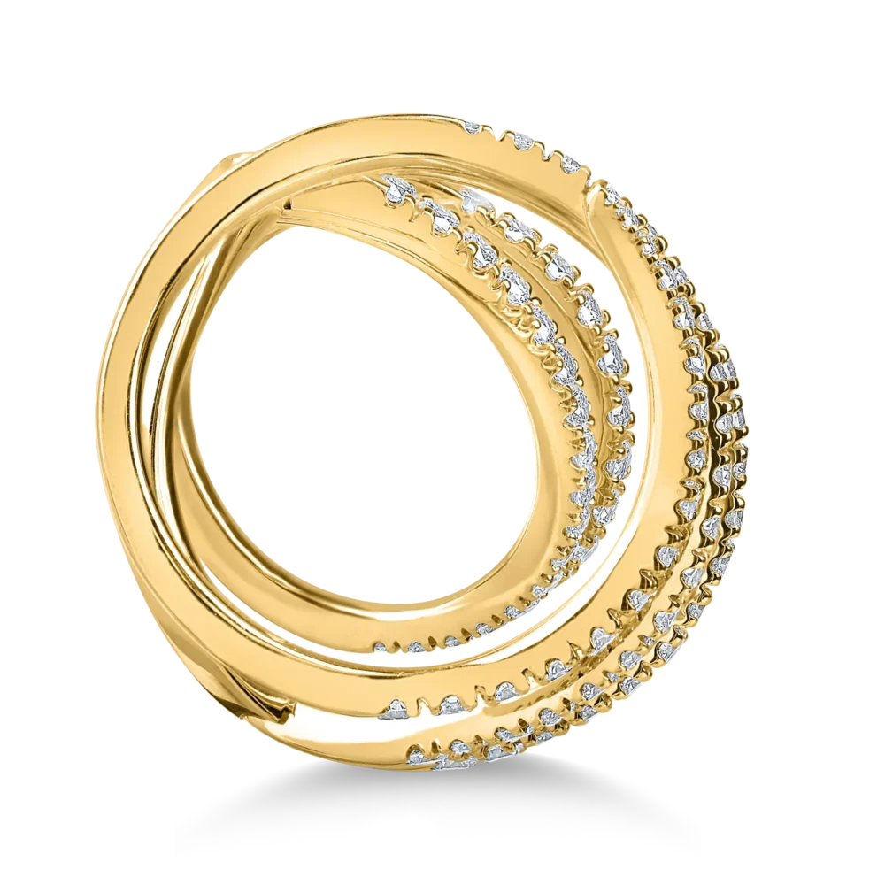 Inel din aur galben cu diamante microsetting de 1.5ct - imagine 2