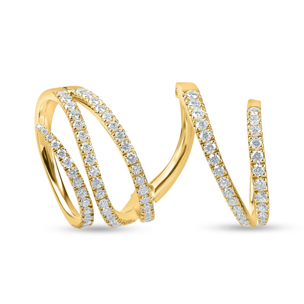 Inel din aur galben cu diamante microsetting de 1.5ct - imagine 3