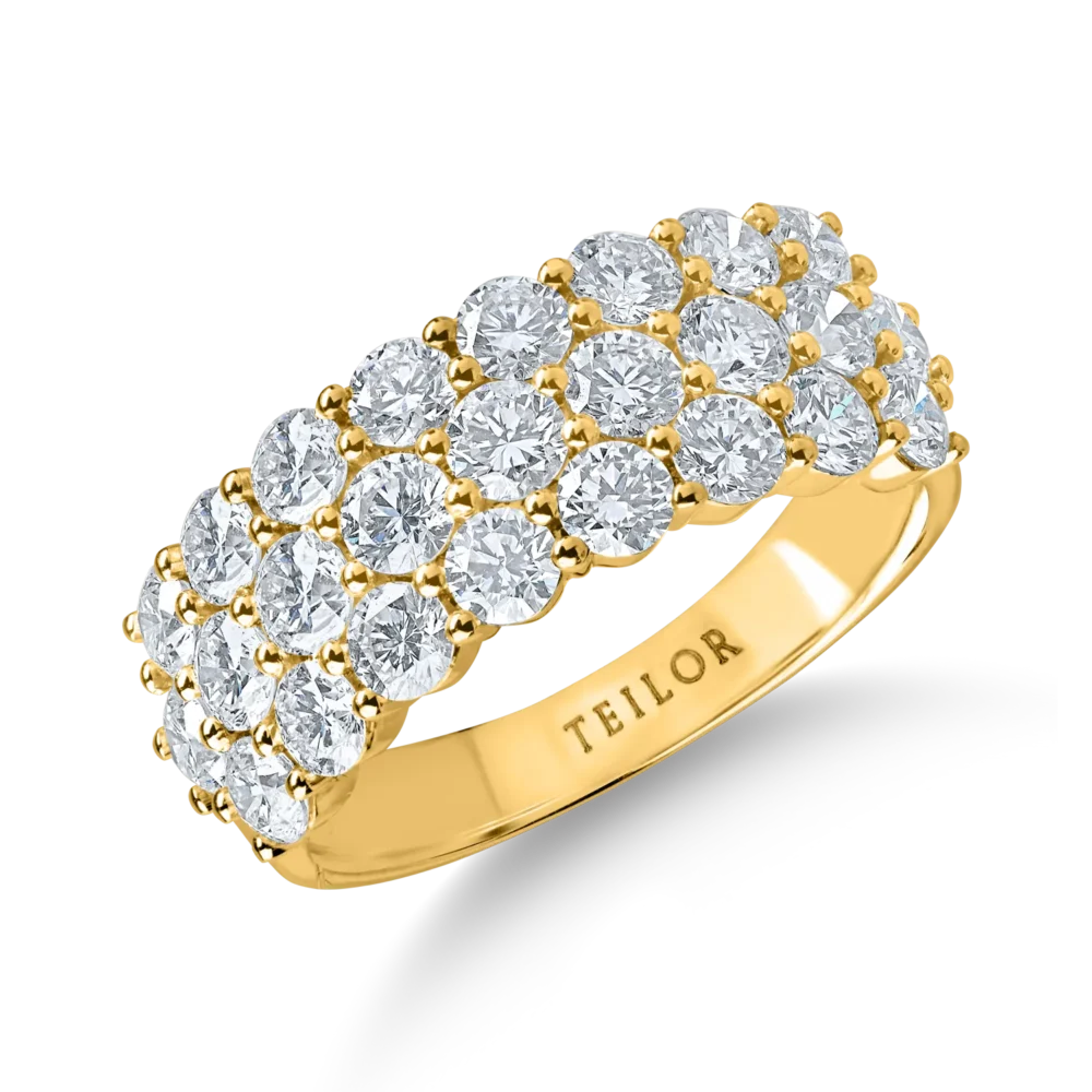 Inel din aur galben cu diamante microsetting de 2.3ct