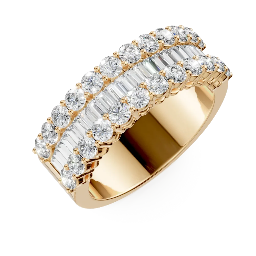 Inel din aur galben cu diamante microsetting de 2ct