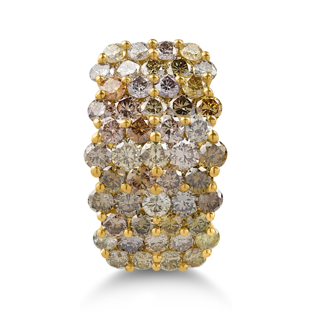 Inel din aur galben cu diamante multicolore de 2.9ct - imagine 2