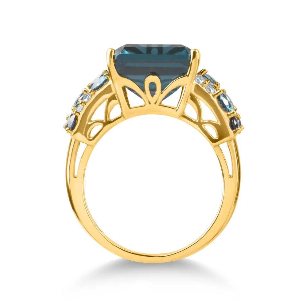 Inel din aur galben cu pietre pretioase si semipretioase de 10.3ct - imagine 2