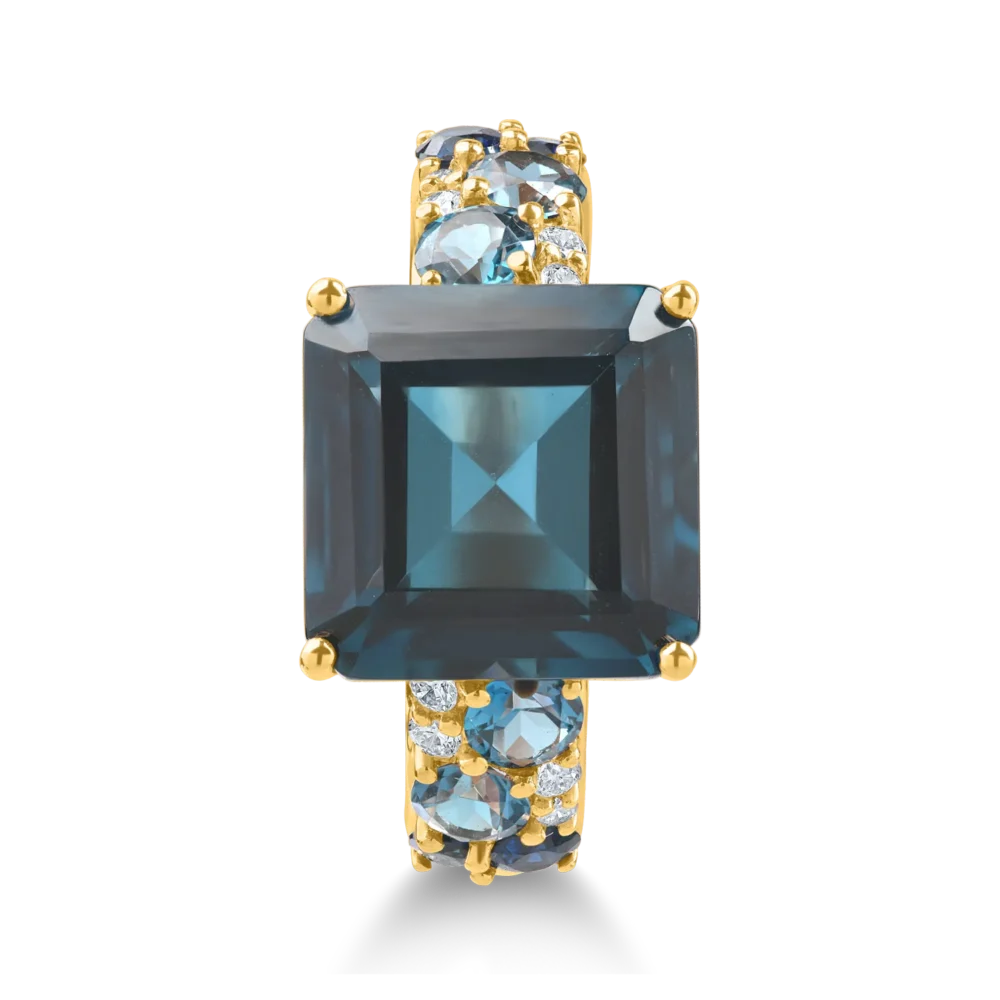 Inel din aur galben cu pietre pretioase si semipretioase de 10.3ct - imagine 3