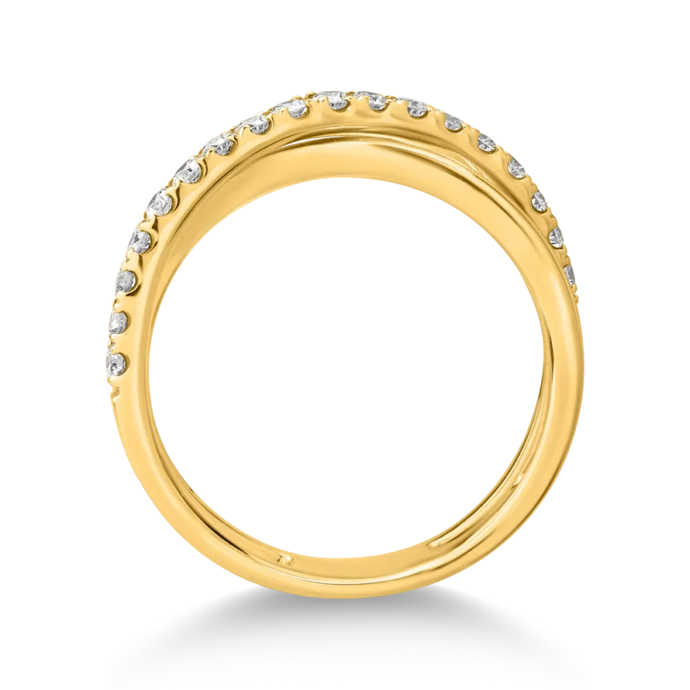 Inel din aur galben cu diamante de 0.47ct - imagine 2