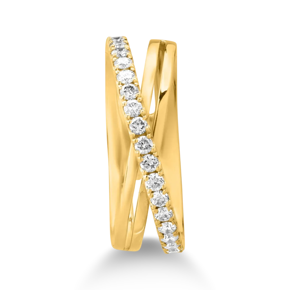 Inel din aur galben cu diamante de 0.47ct - imagine 3