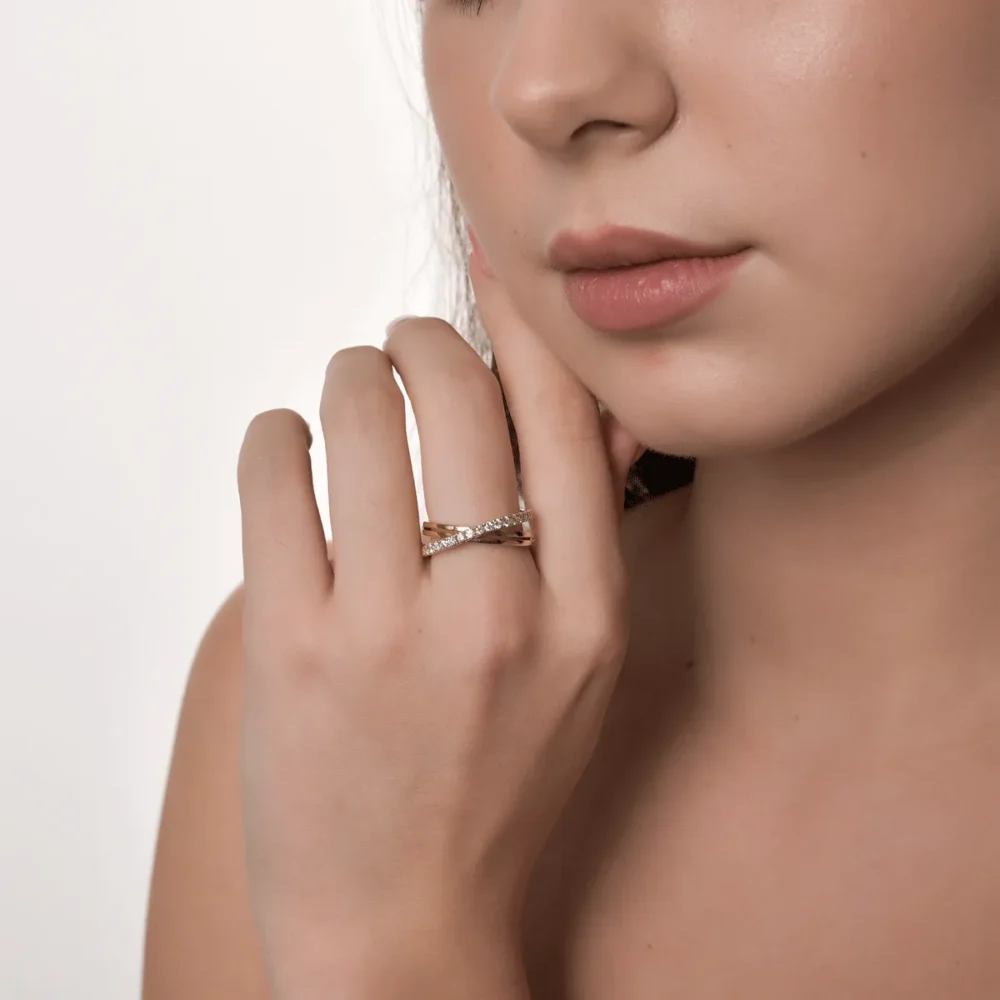 Inel din aur galben cu diamante de 0.47ct - imagine 4