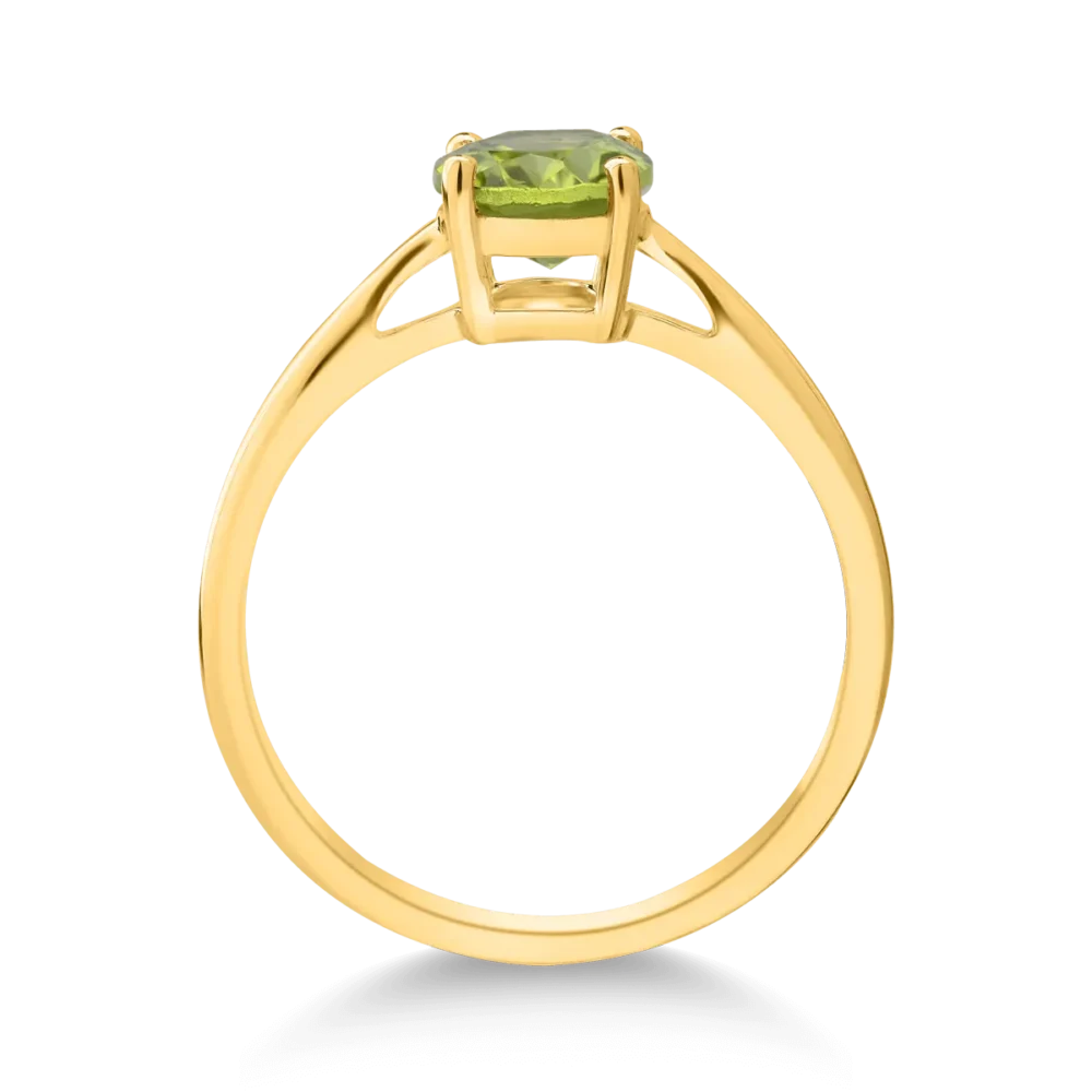 Inel din aur galben cu peridot oval de 1.19ct - imagine 2