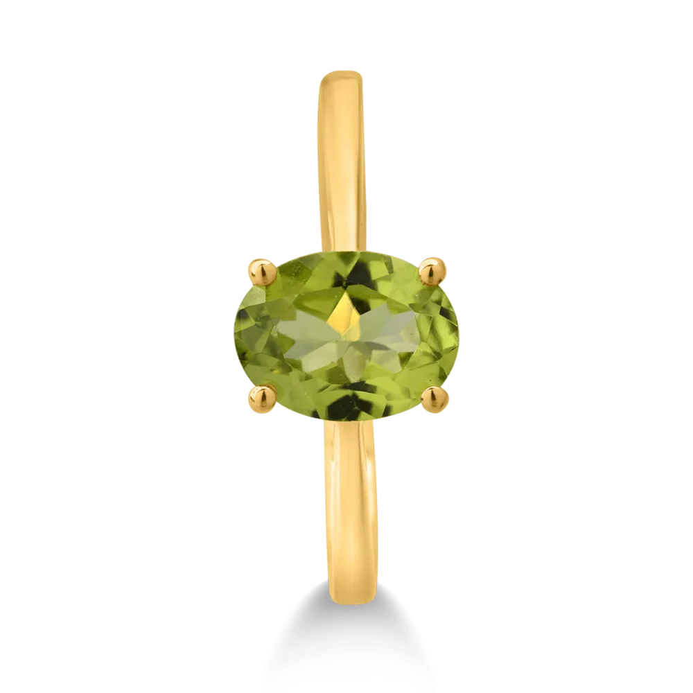 Inel din aur galben cu peridot oval de 1.19ct - imagine 3