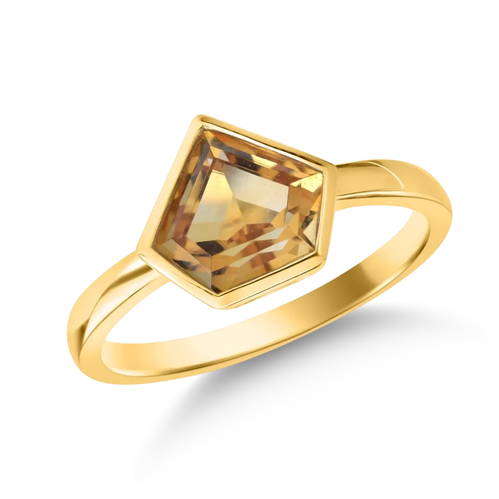 Inel din aur galben cu citrin de 1.156ct