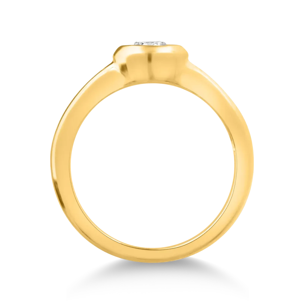 Inel din aur galben cu diamant de 0.122ct si diamante de 0.05ct - imagine 2