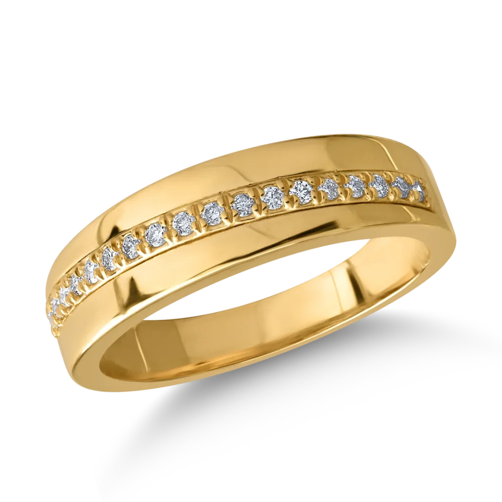 Inel din aur galben cu diamante de 0.11ct