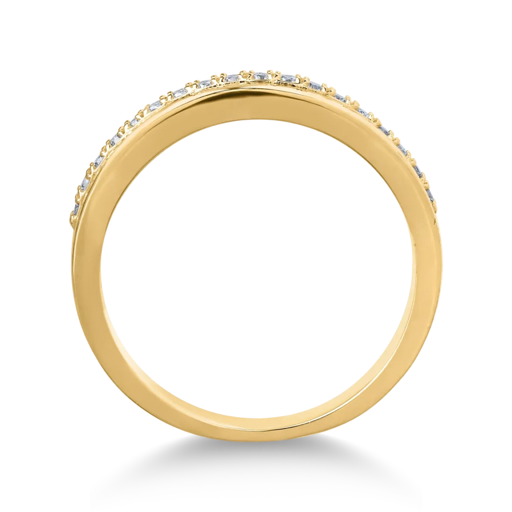 Inel din aur galben cu diamante de 0.11ct - imagine 2