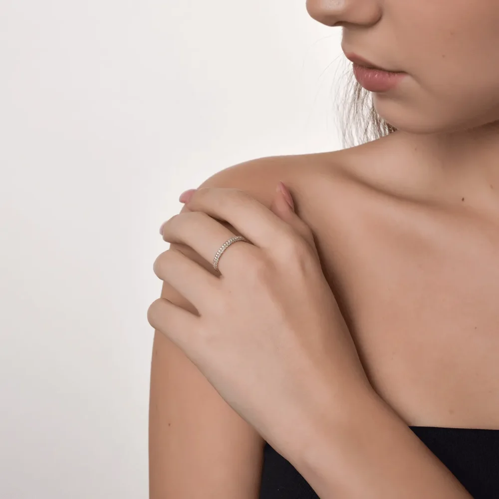 Inel din aur galben cu diamante de 0.42ct - imagine 3