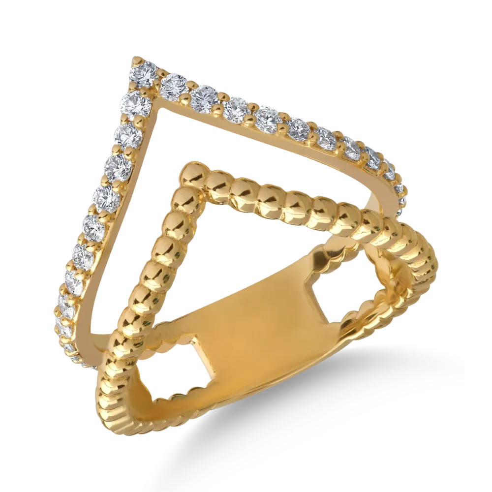 Inel din aur galben cu diamante de 0.42ct