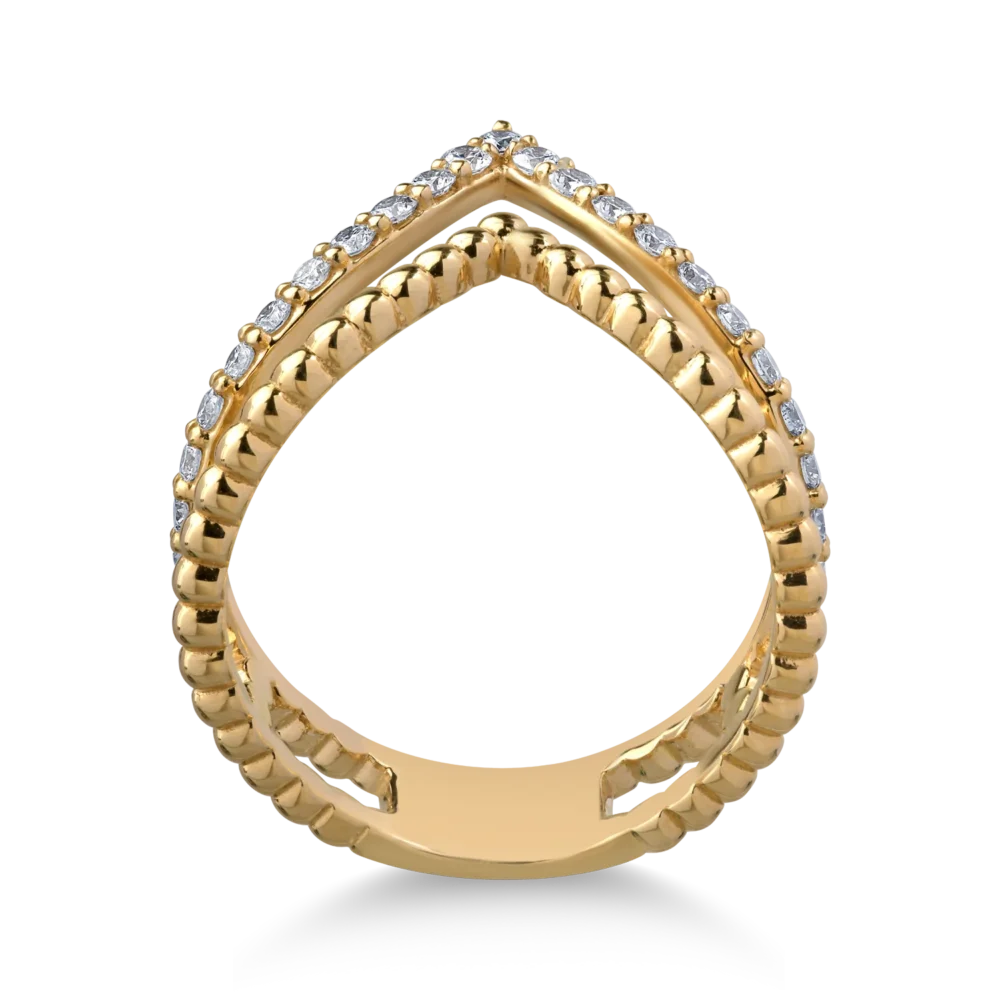 Inel din aur galben cu diamante de 0.42ct - imagine 2