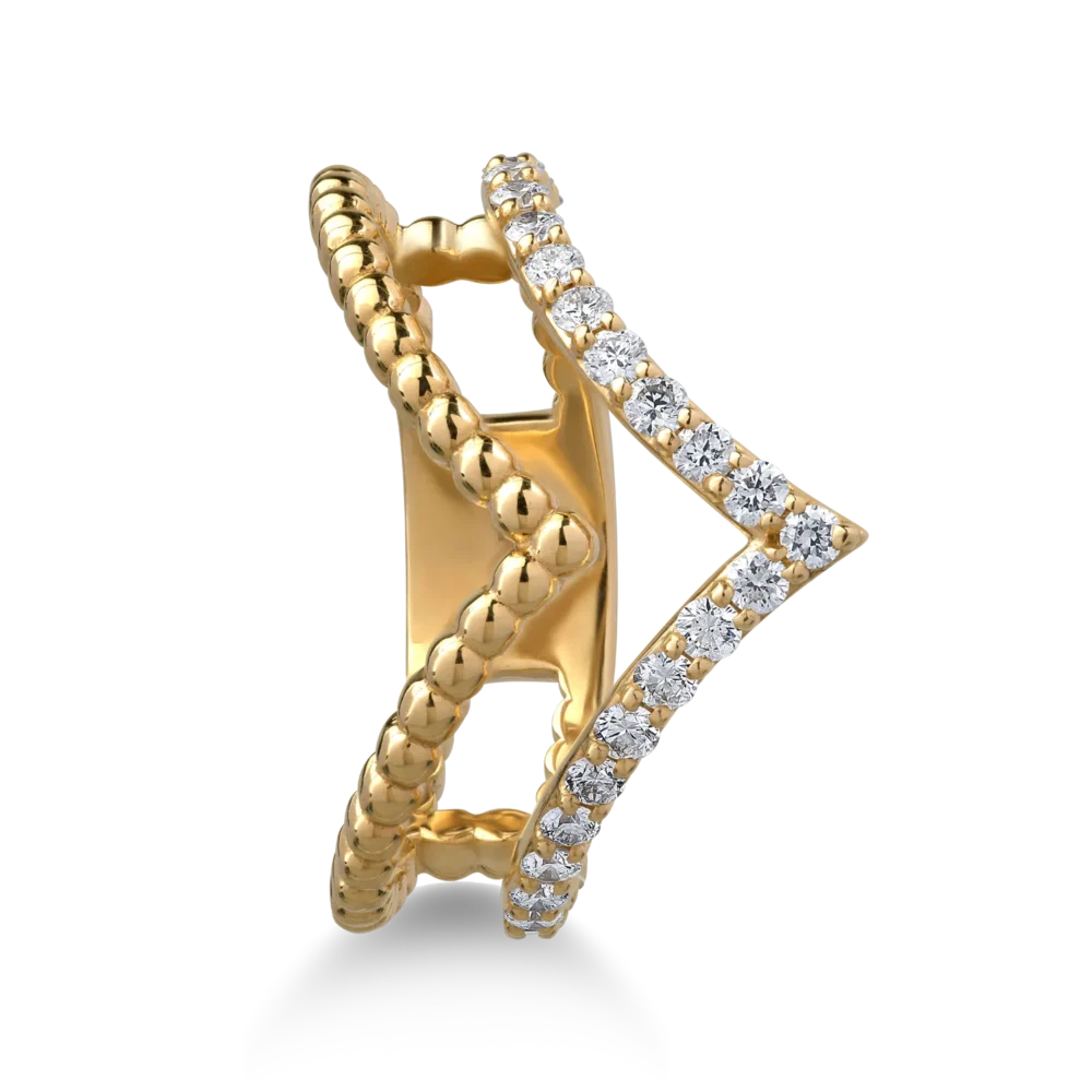 Inel din aur galben cu diamante de 0.42ct - imagine 3