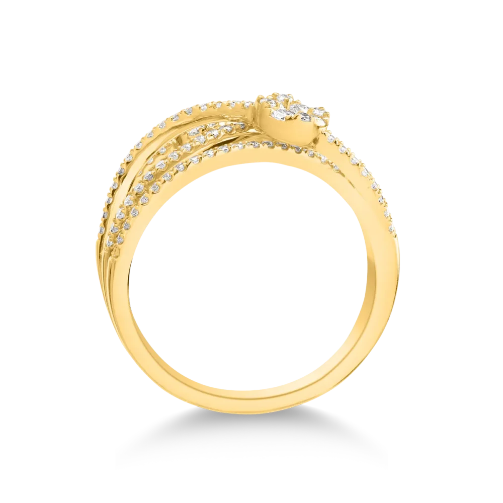 Inel din aur galben cu diamante de 0.54ct - imagine 2