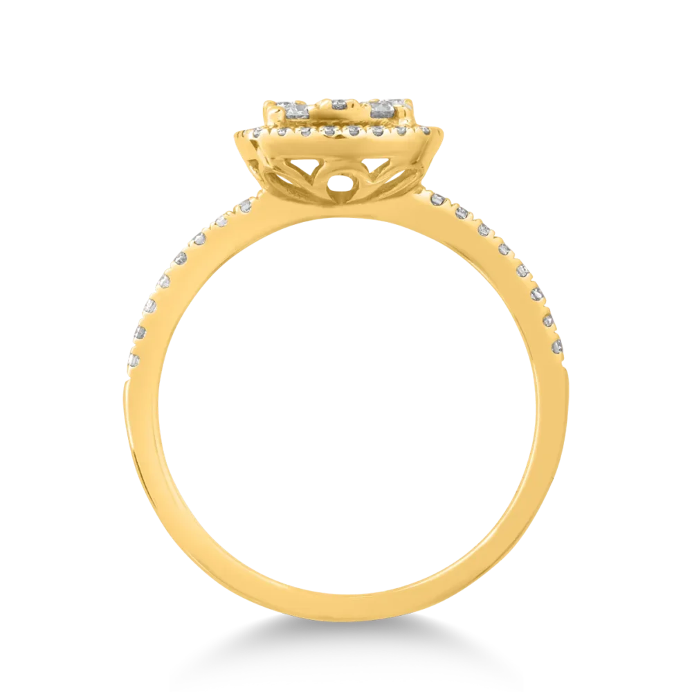 Inel din aur galben cu diamante de 0.5ct - imagine 2