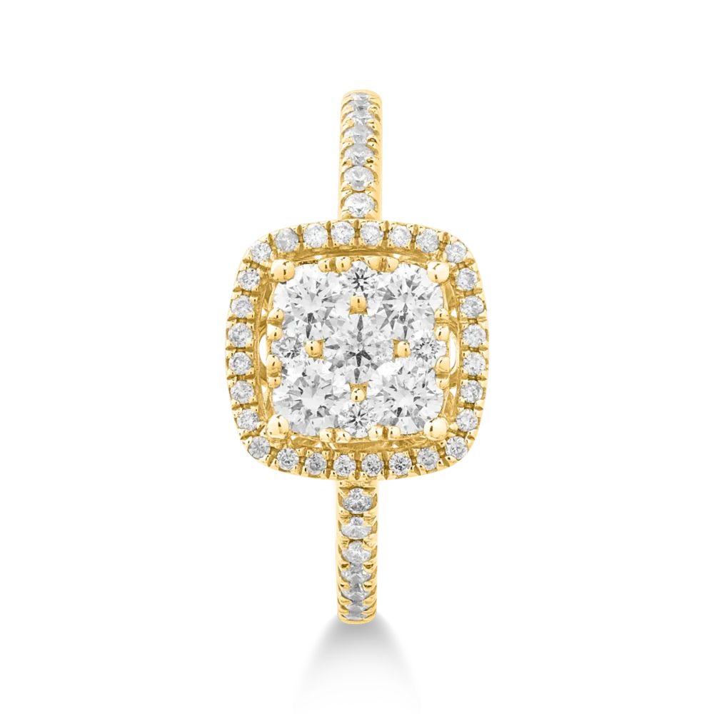 Inel din aur galben cu diamante de 0.5ct - imagine 3