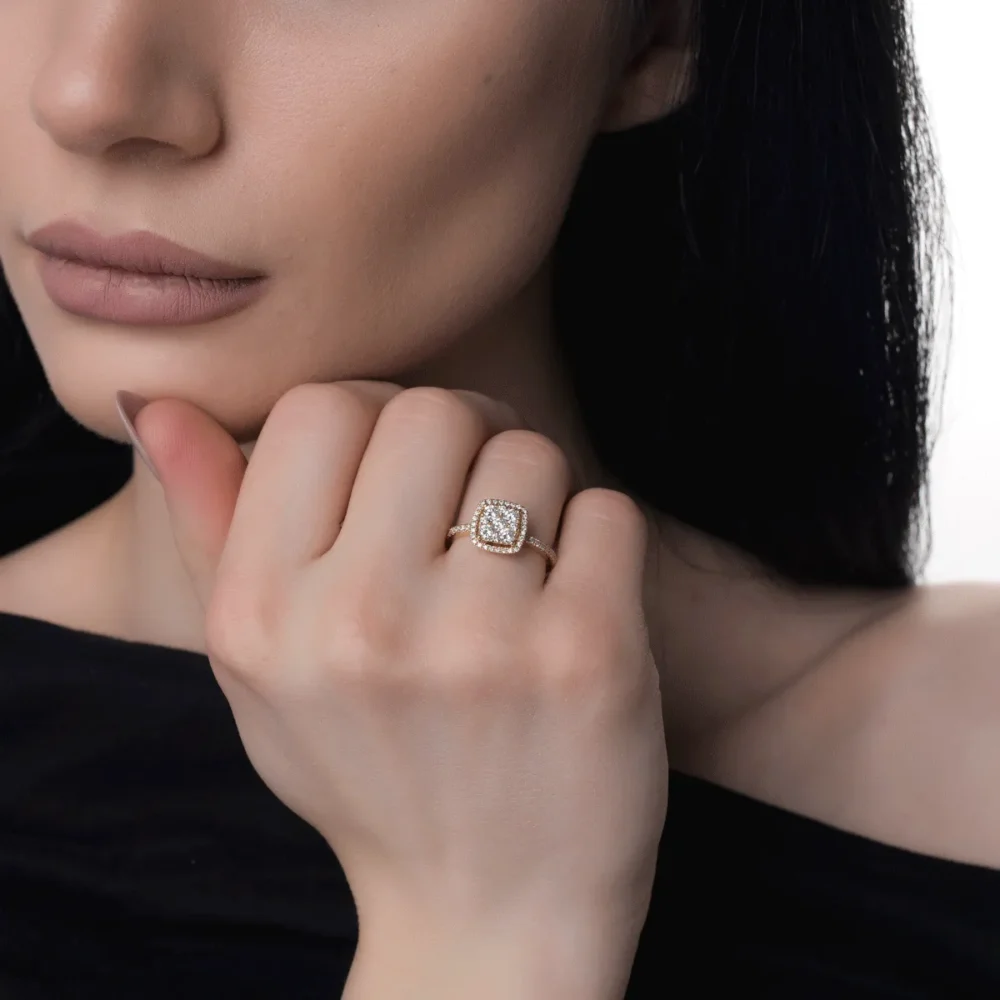 Inel din aur galben cu diamante de 0.5ct - imagine 4