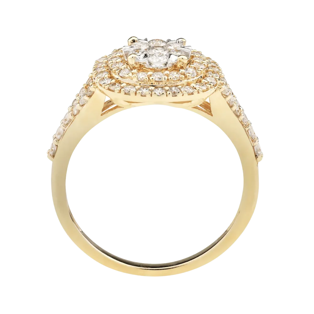 Inel din aur galben cu diamante de 0.75ct - imagine 2