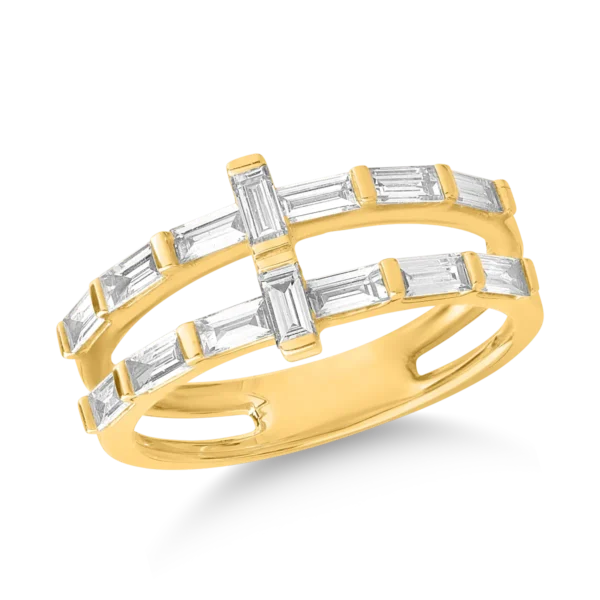 Inel din aur galben cu diamante baguette de 0.8ct