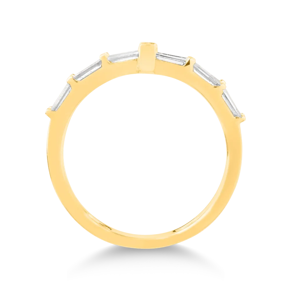 Inel din aur galben cu diamante baguette de 0.8ct - imagine 2